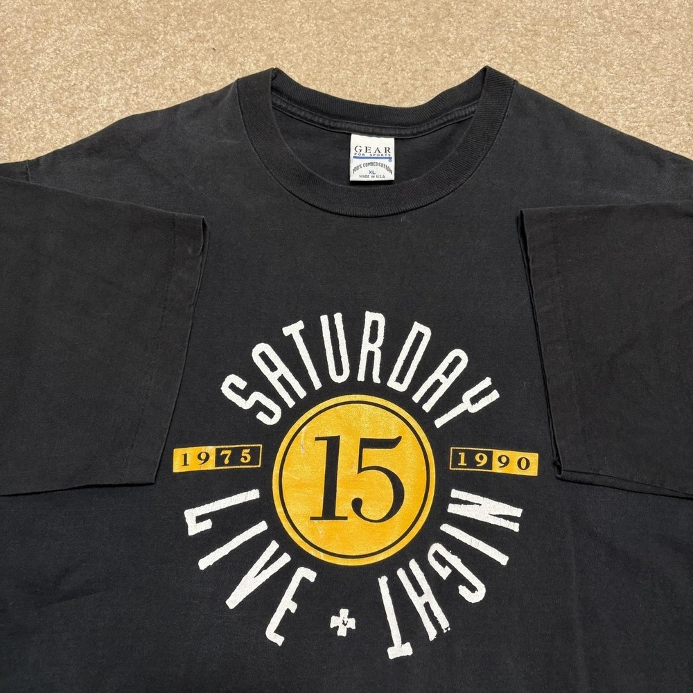 Vtg Saturday Night Live Shirt 90s 15th Anniversary Mens XL Black 1990 Comedy SNL
